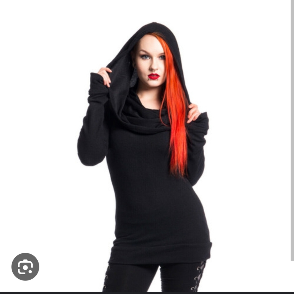 Vixxsin Rest Top Cowl Hood Corset Goth